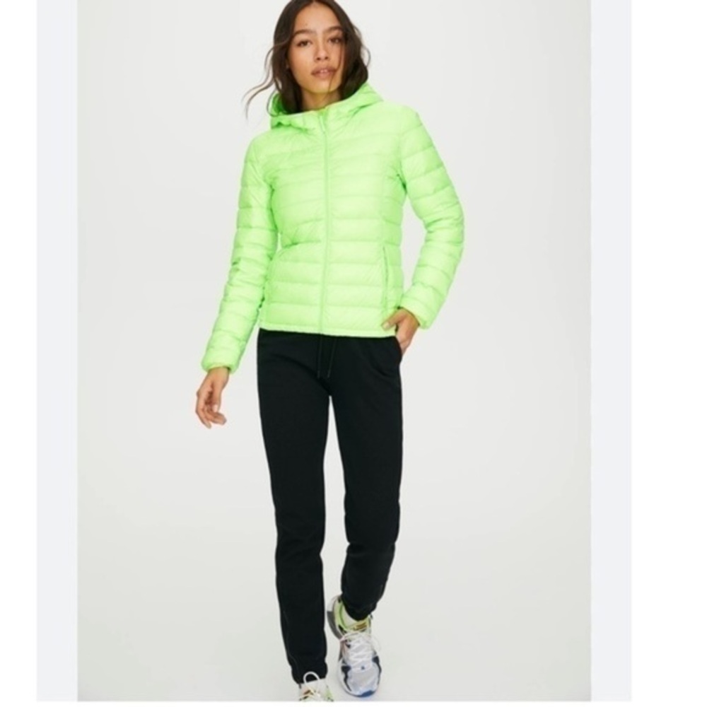 TNA Botanie Lime Green Puffer Jacket Down Filled Size Extra Small